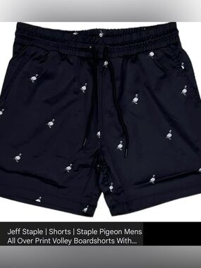 Staple Pigeon Men's All Over Print Volley Boardshorts W Inner Mesh Lining 2XL